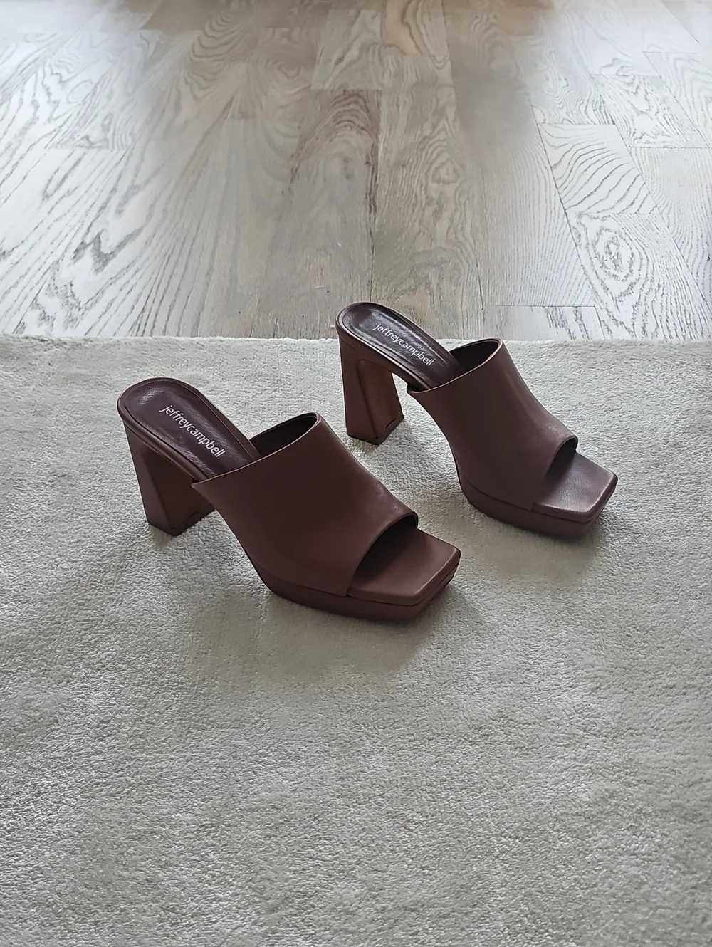 Jeffrey Campbell Leather Platform Mule Heels - Picture 2 of 6